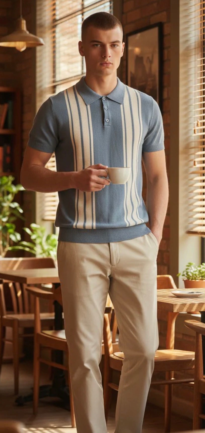 Men’s Knitted Polo vs-3 - Sky