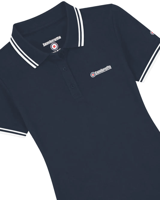 Ladies Lambretta Twin Tipped Polo - Navy
