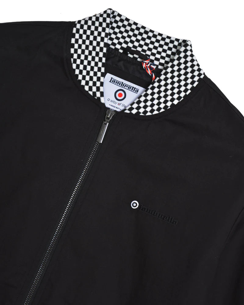 Lambretta Black Checkerboard Trim Harrington Jacket