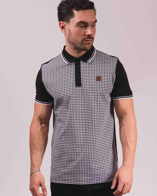 Houndstooth Polo - Black/White