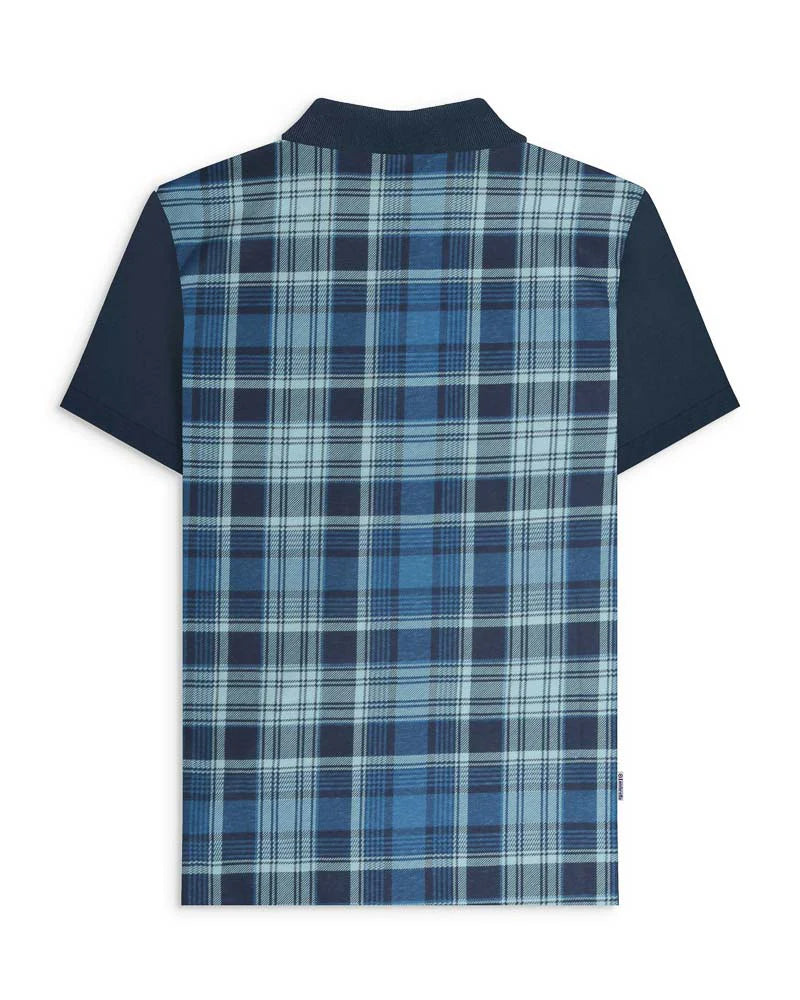 Check print polo - Navy