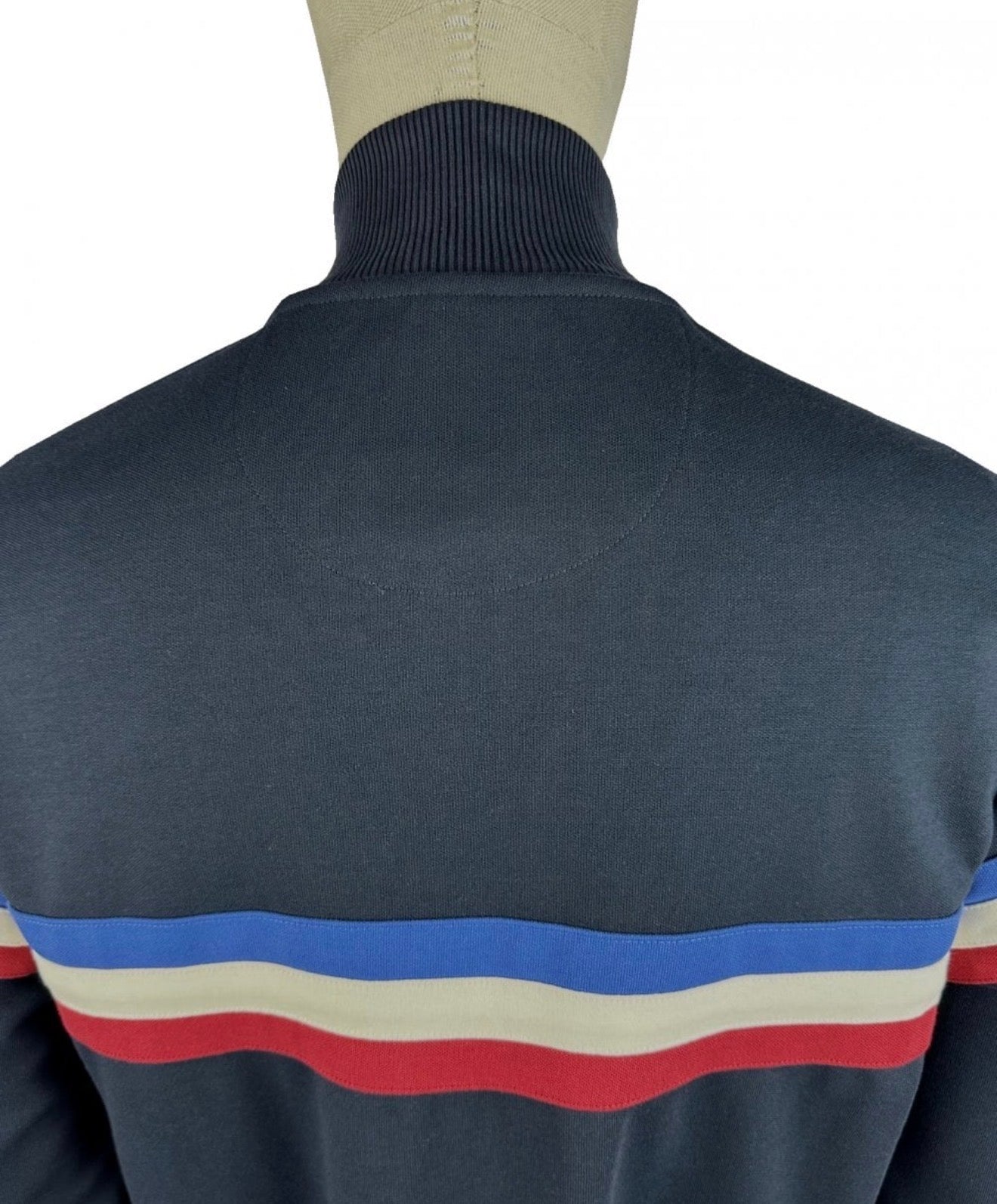 Retro Stripe Track Top - Navy TR/9052