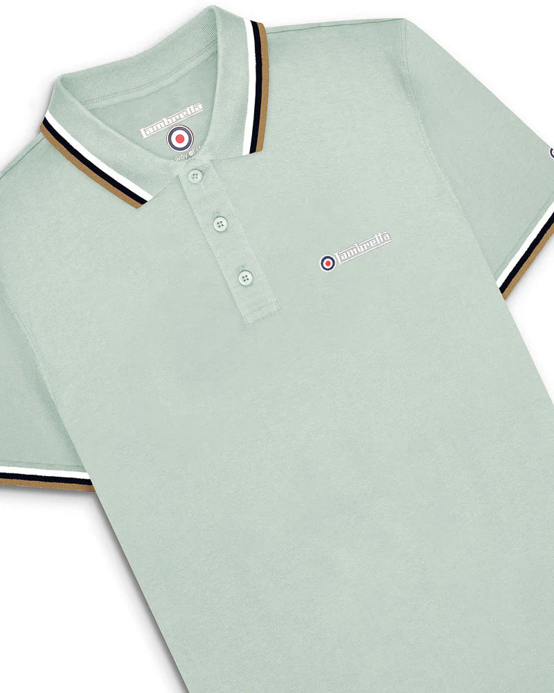 TRIPLE TIPPED POLO - pale aqua