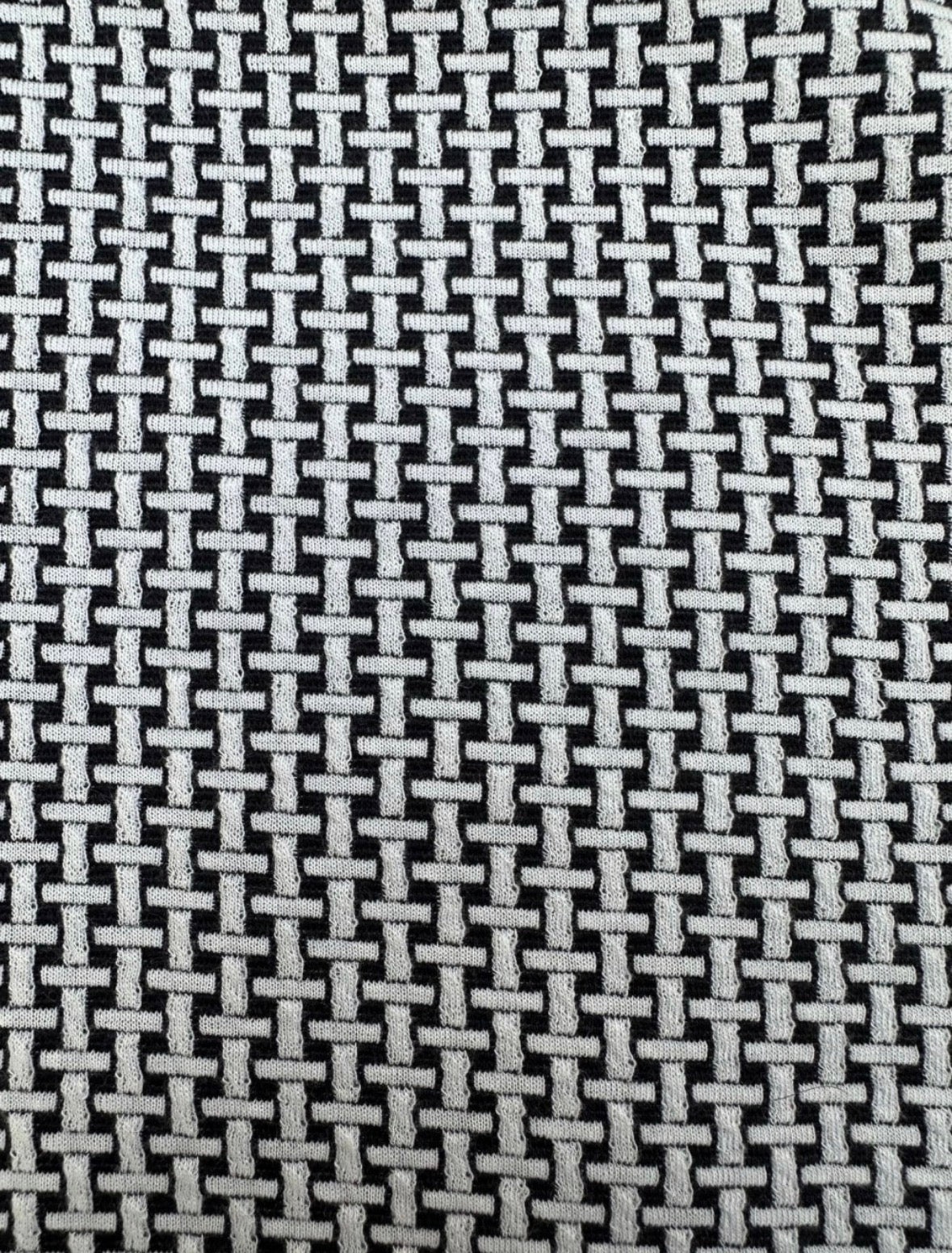 Basket Knit Zip Panel Polo - Navy