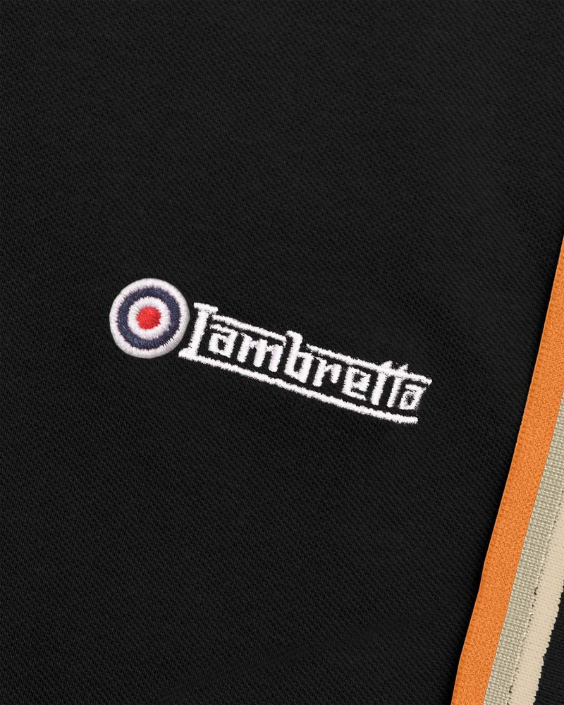 TRIPLE TIPPED POLO - Black stone/cashew/orange SS1650