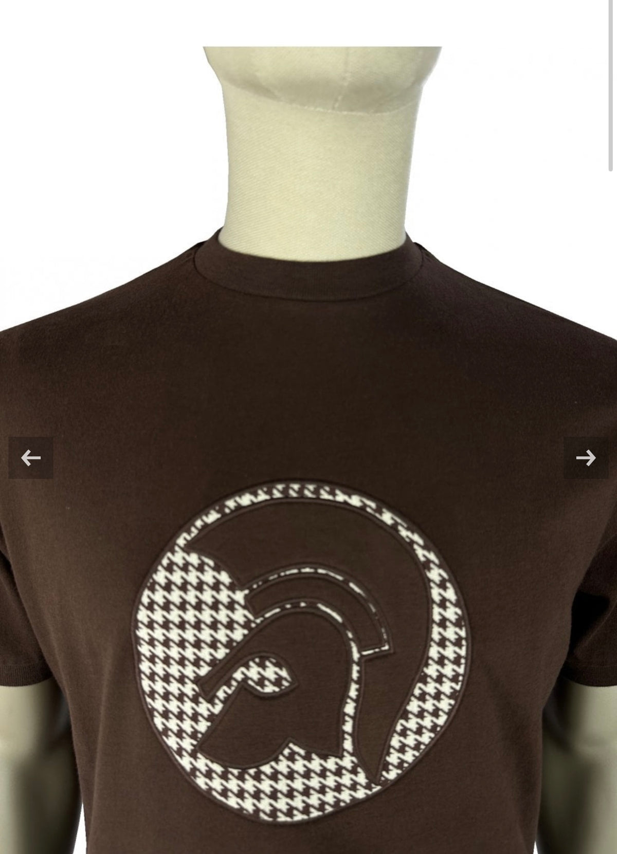 Applique Houndstooth Jacquard Tee TR/9138 - Chocolate