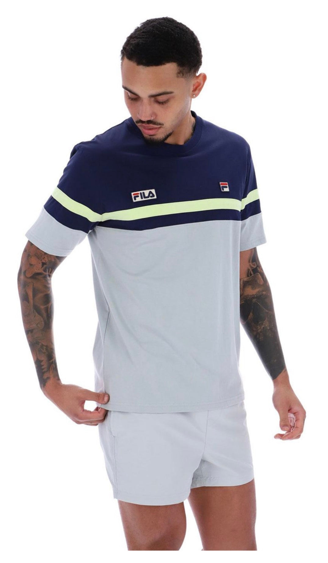 Duncan Fila Vintage Cut & Sew Stripe Crew Tee (FN)