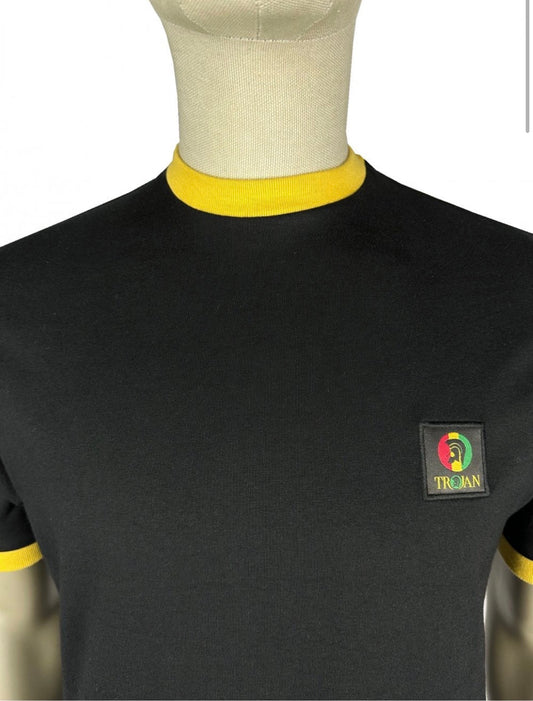 Flag Badge Ringer Tee - BLACK TR/9086