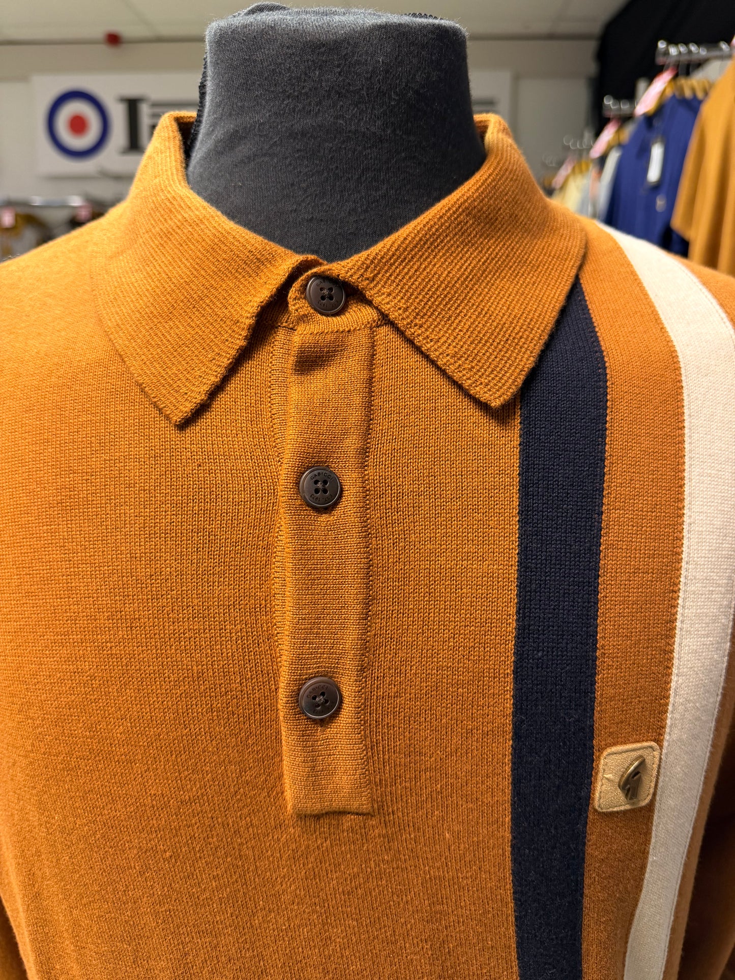 GABICCI VINTAGE COLTRANE STRIPE KNIT WALNUT