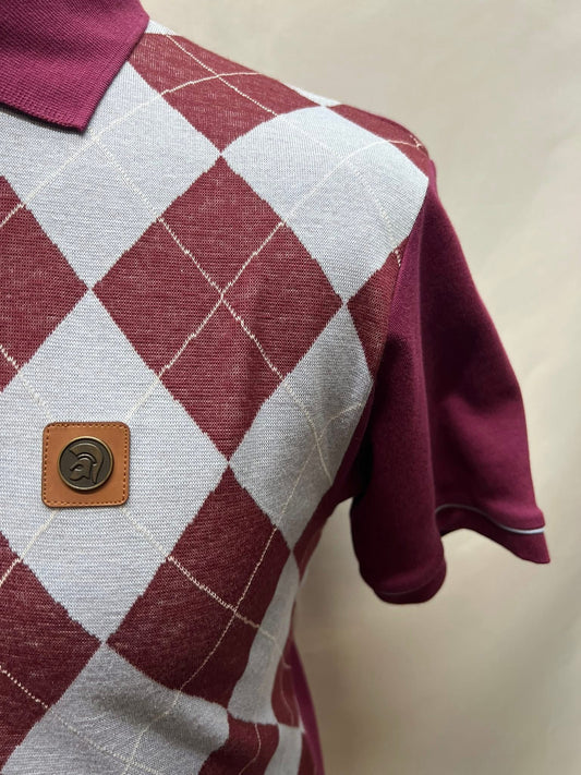 Argyle Panel Polo - Port