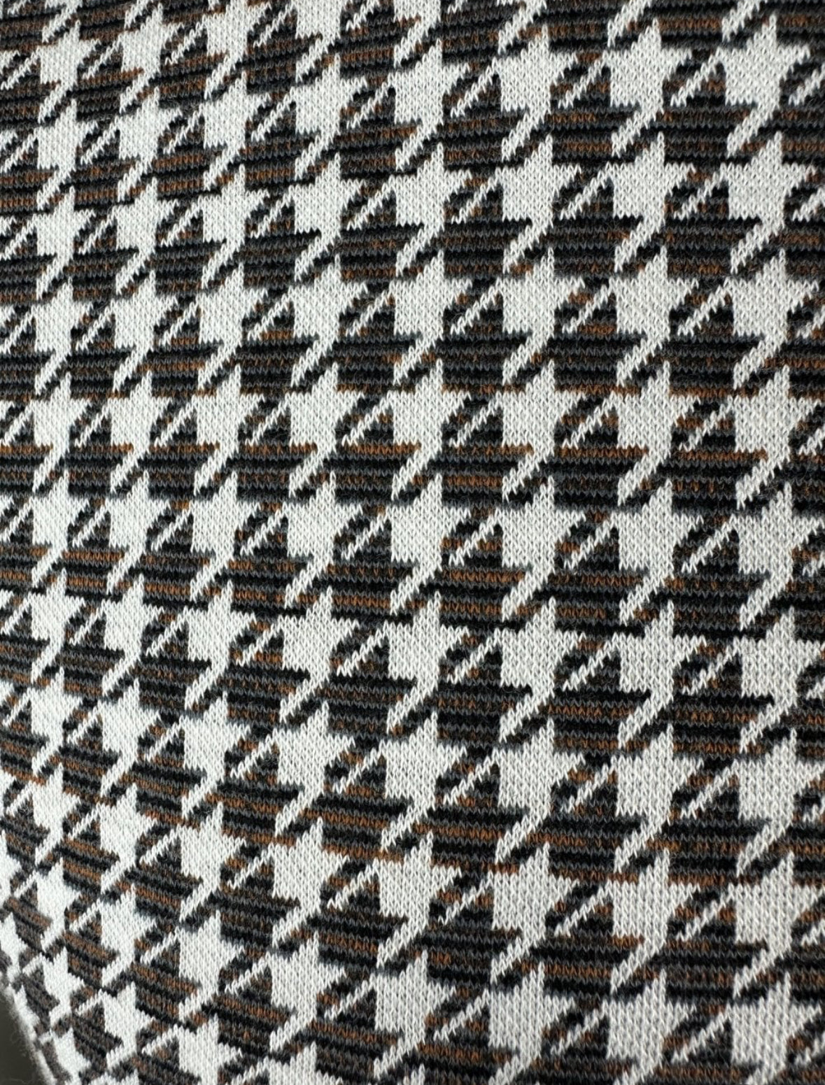 Houndstooth Panel Polo - Charcoal