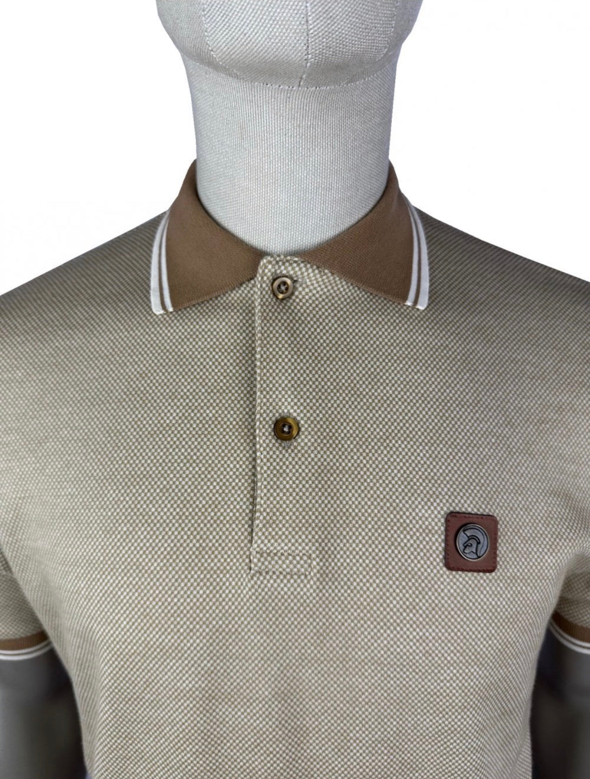 Jacquard Semi-Plain Polo - Camel TR/9016
