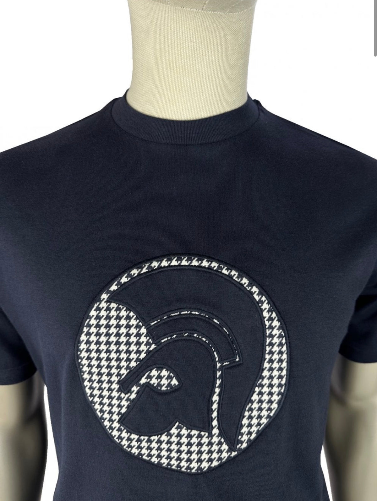 Applique Houndstooth Jacquard Tee TR/9138 -Navy