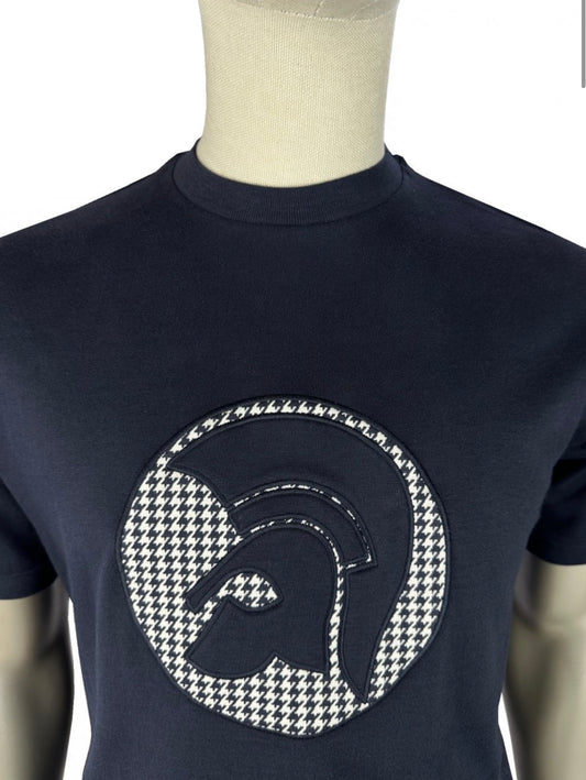 Applique Houndstooth Jacquard Tee TR/9138 -Navy