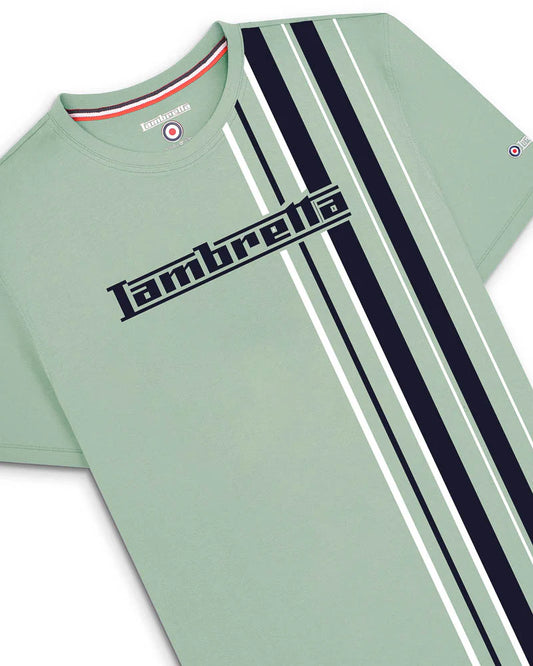 Racing Stripe Tee - Iceberg Green