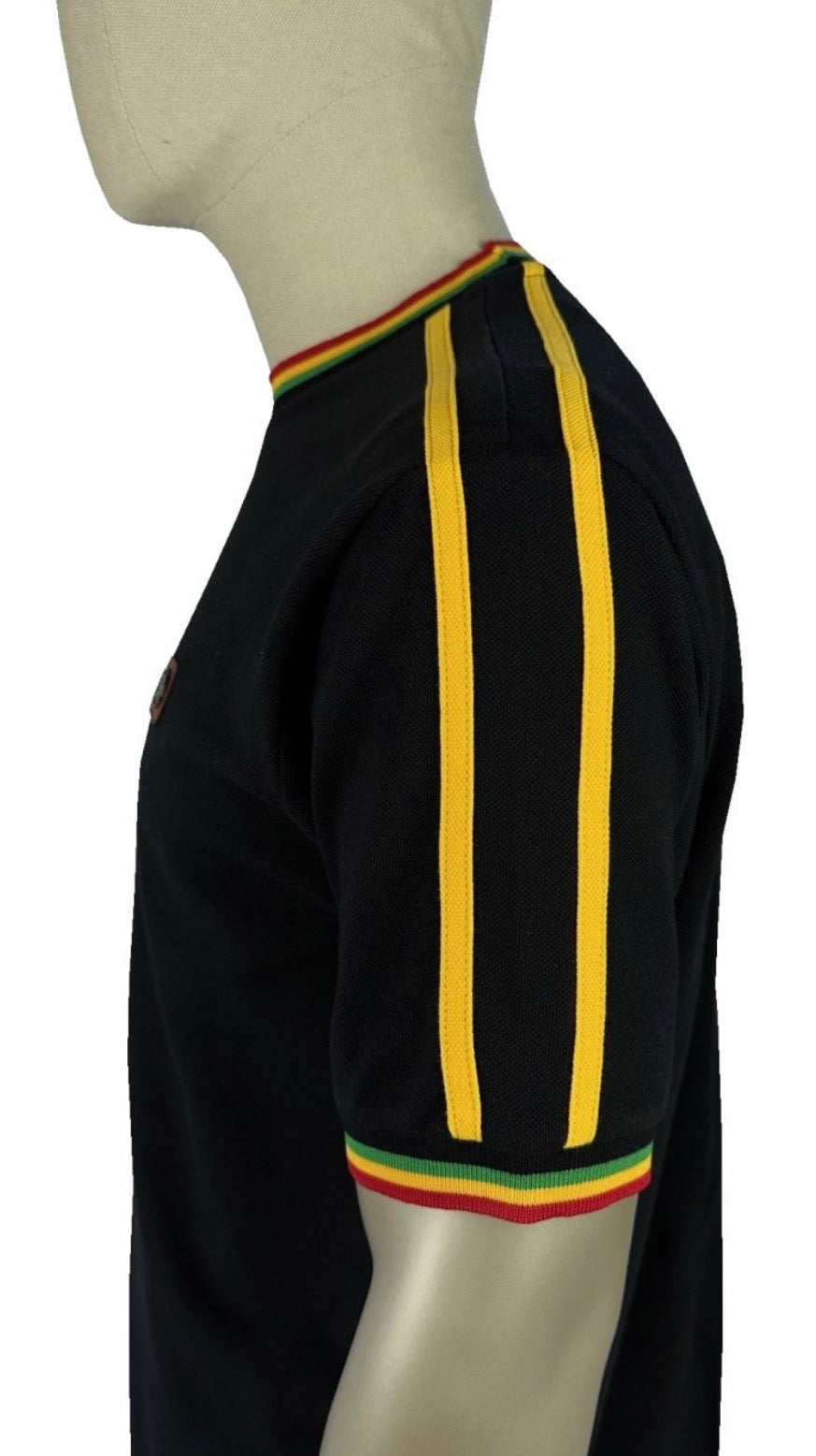 Three colour tipping pique tee TC/1042 - BLACK