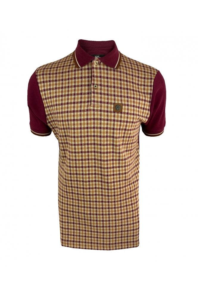 Gingham Check Panel Polo - port