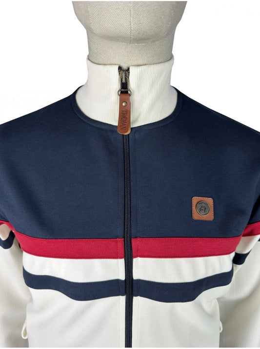 Panel Stripe Track Top - Ecru TR/9051