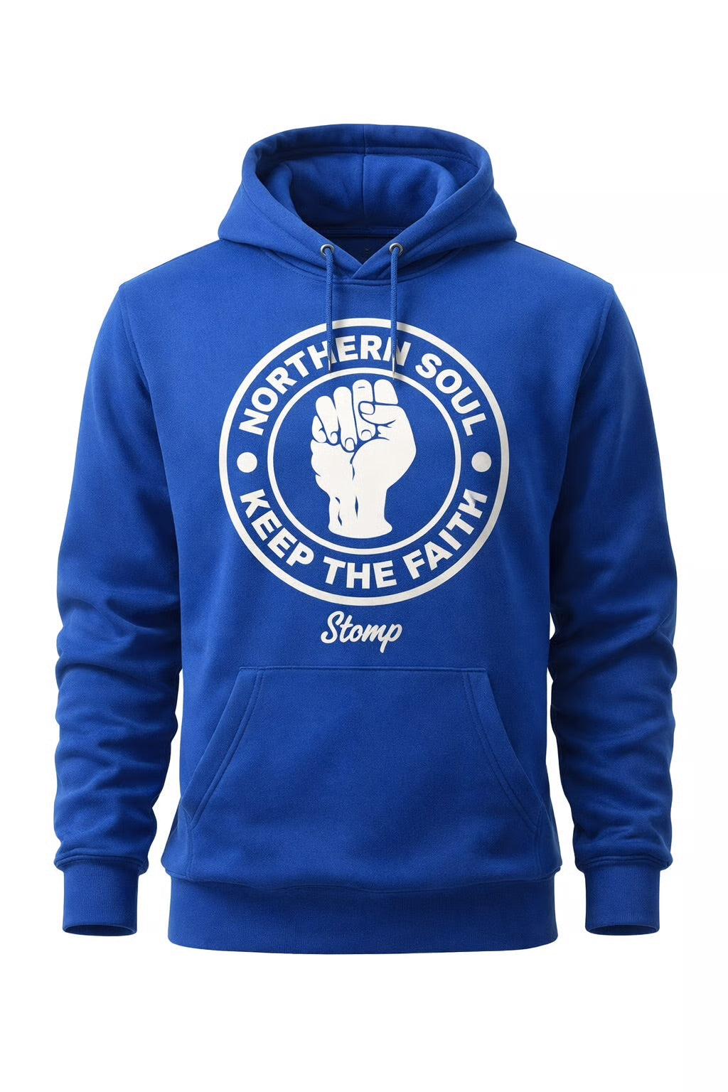 Northern Soul Hoody - Royal with White Logo