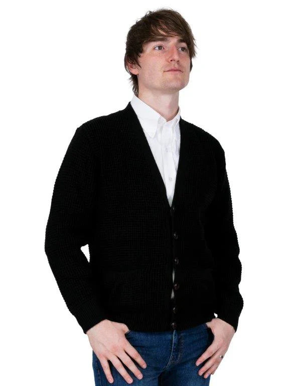 Relco Waffe Cardigan - Black