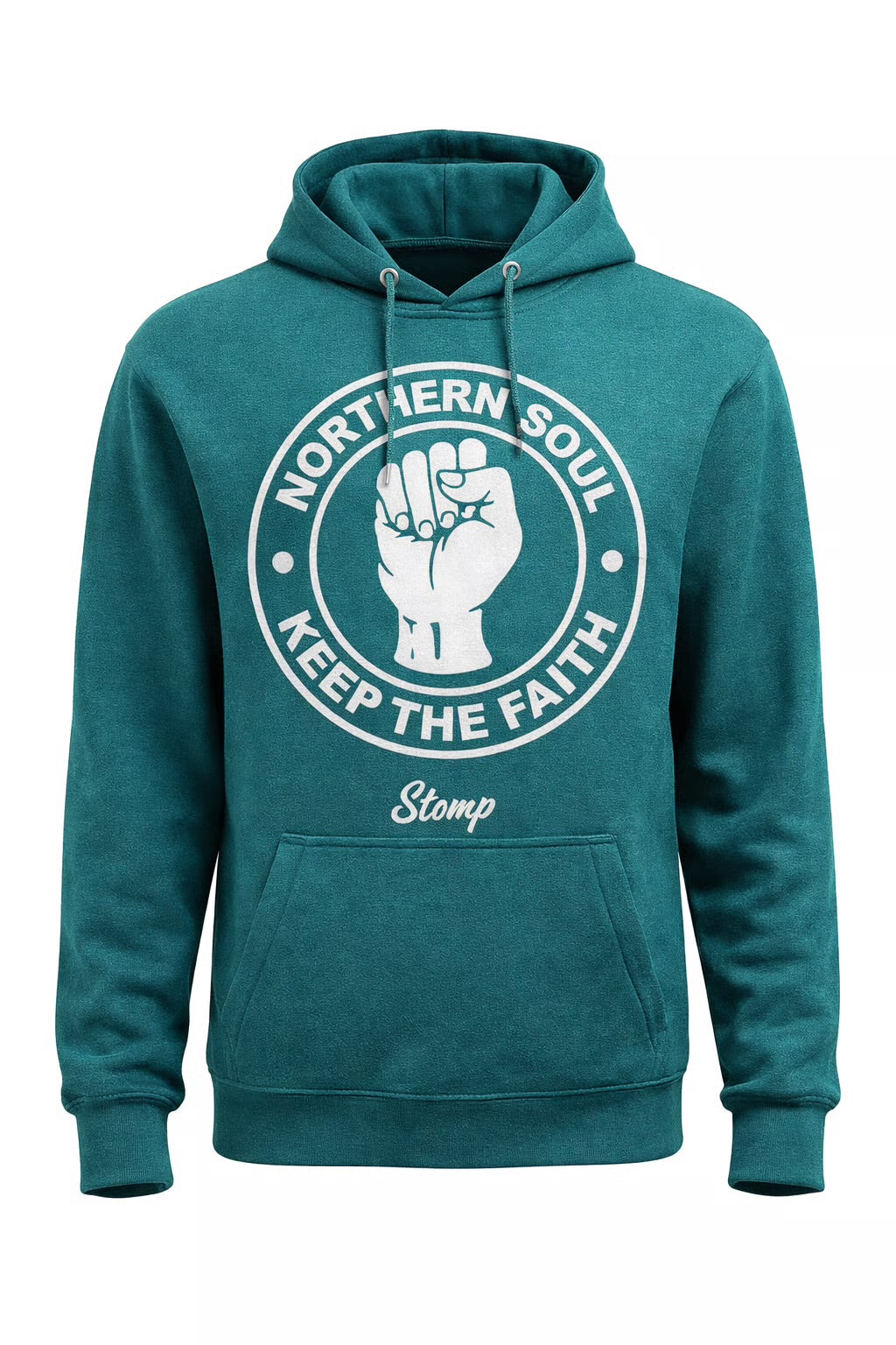 Northern Soul Hoody - Teale with White Logo