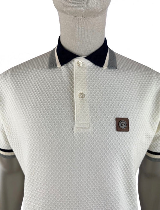 TROJAN
Textured Jacquard Collar Polo TR/9129 Ecru