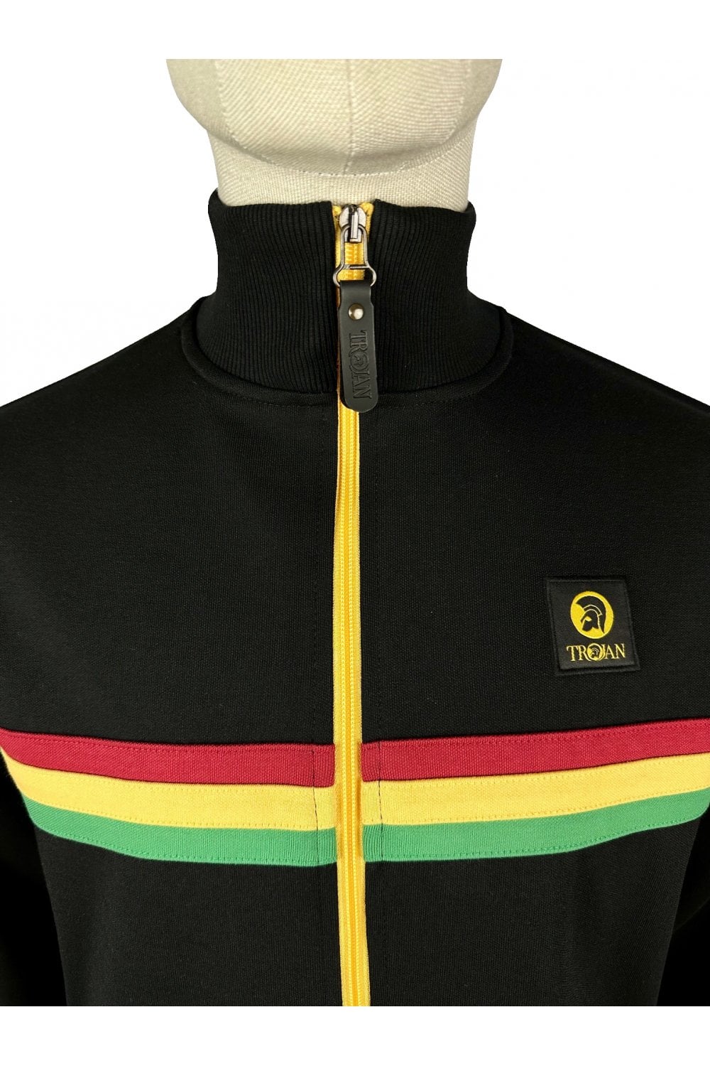 Trojan Retro Stripe Track Top - Black