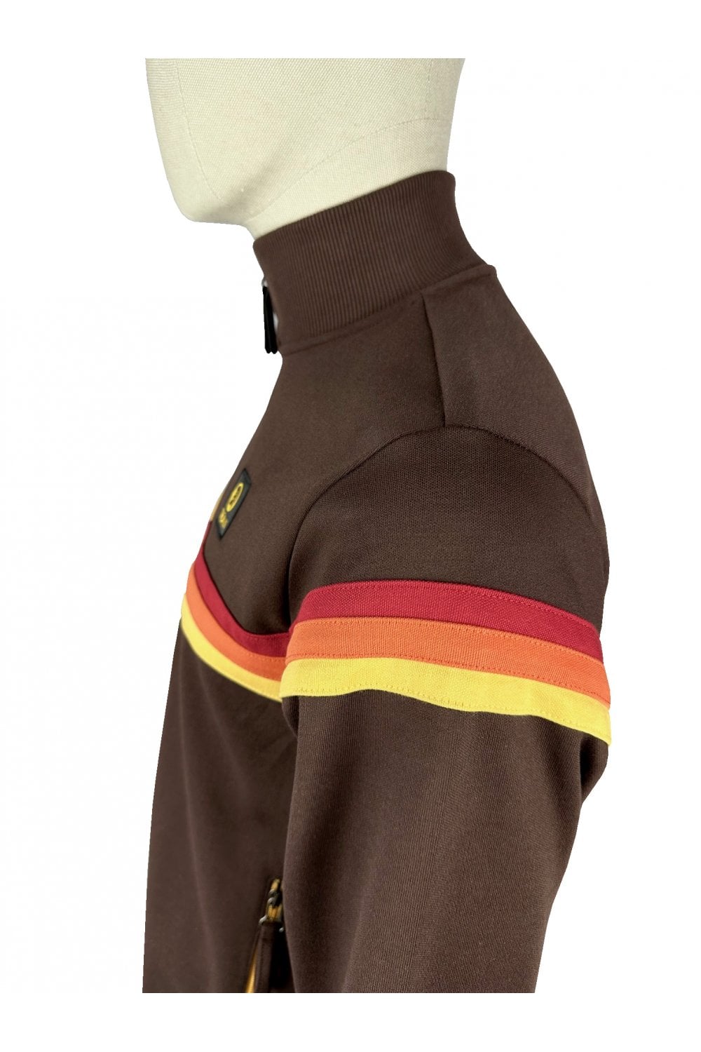 Trojan Retro Stripe Track Top - Chocolate