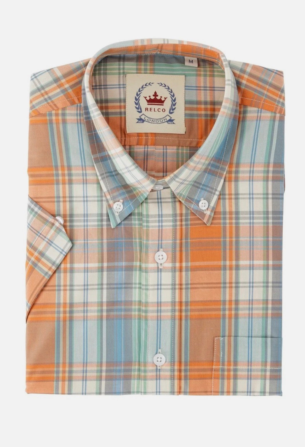Relco Orange & Blue Check Shirt - CK68
