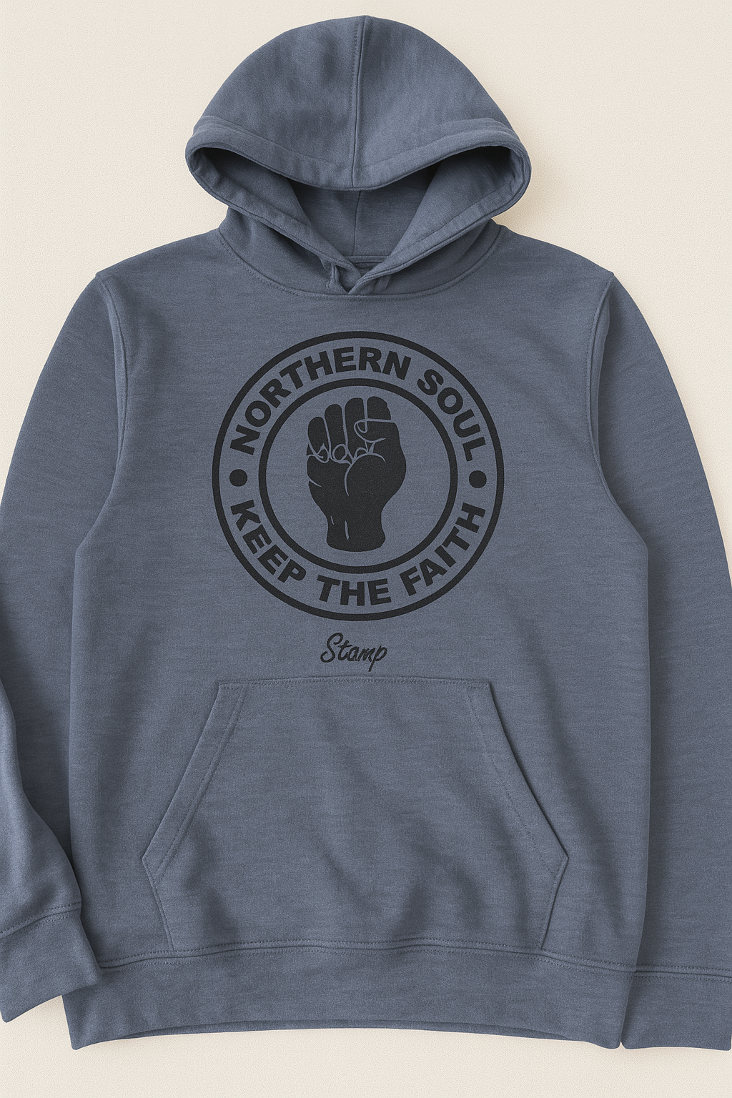 Northern Soul Hoody - Bearing Sea with Black Logo