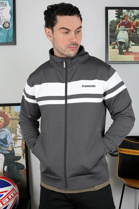 Lambretta Championship Track Top - Iron / White