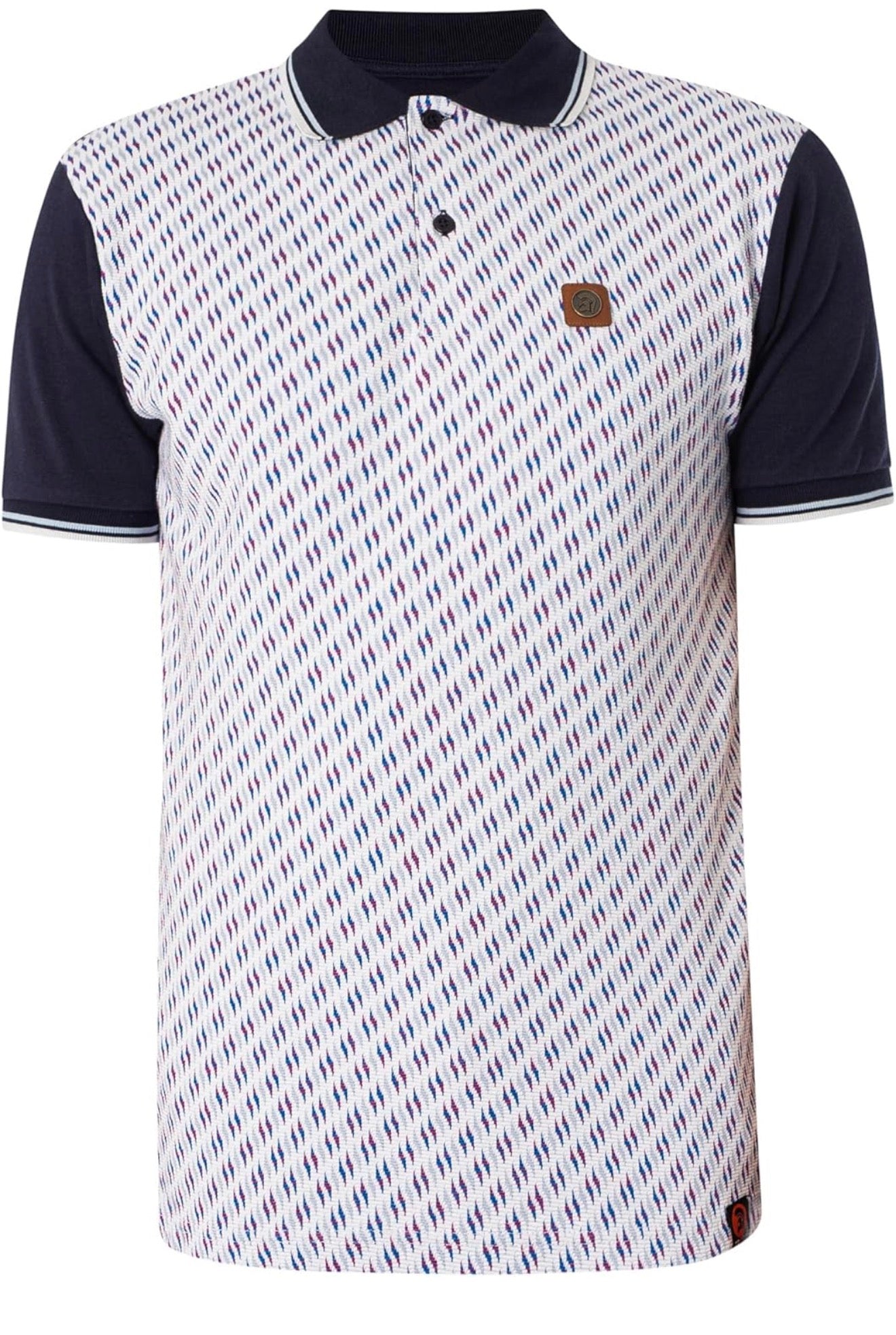 TROJAN Ottoman Jacquard Panel Polo TR/8866 - Navy