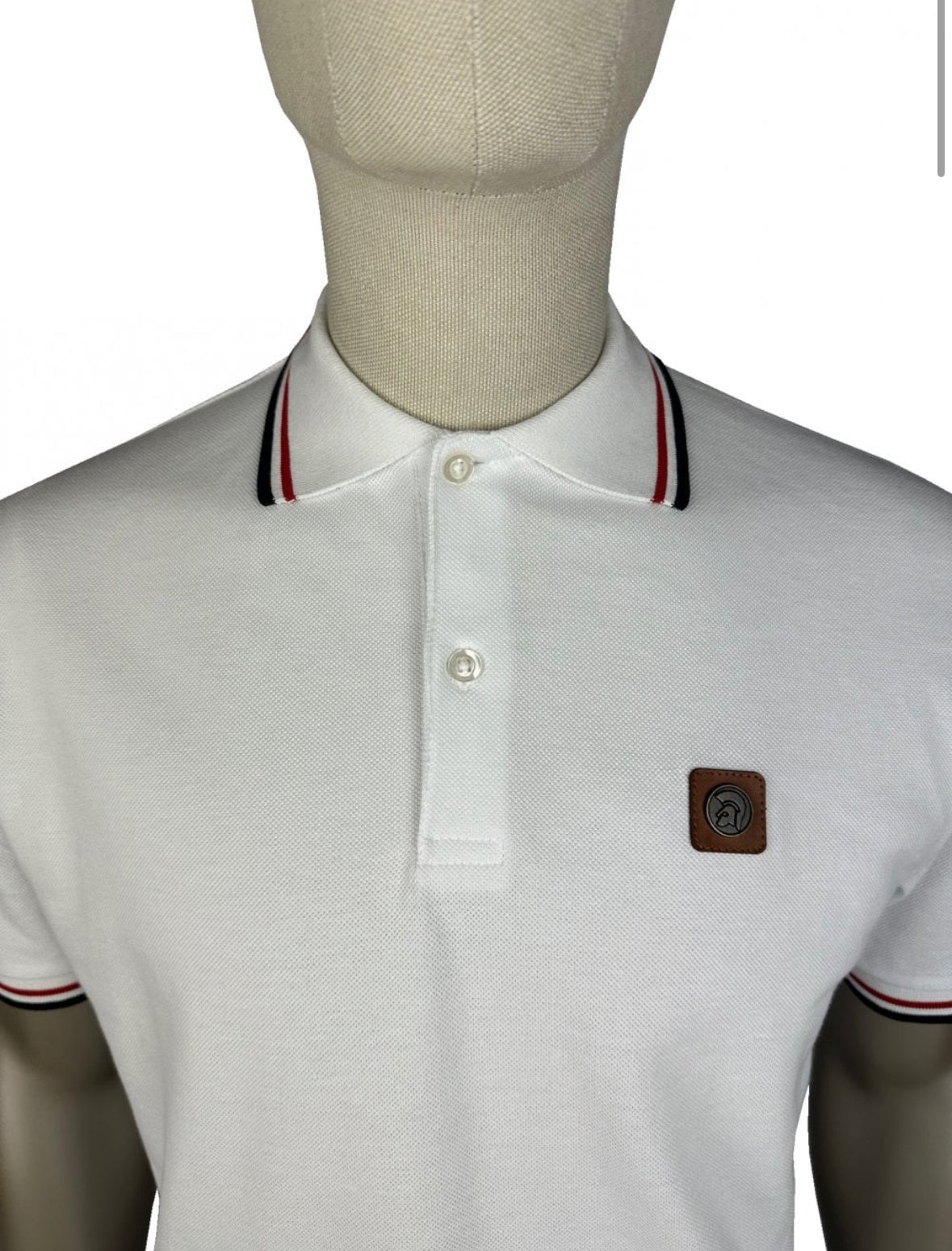 Three Colour Tipped Pique Polo - White