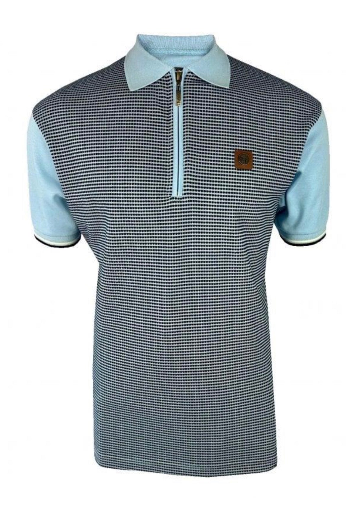 Birdseye Jacquard Zip Panel Polo TR/8980powder
