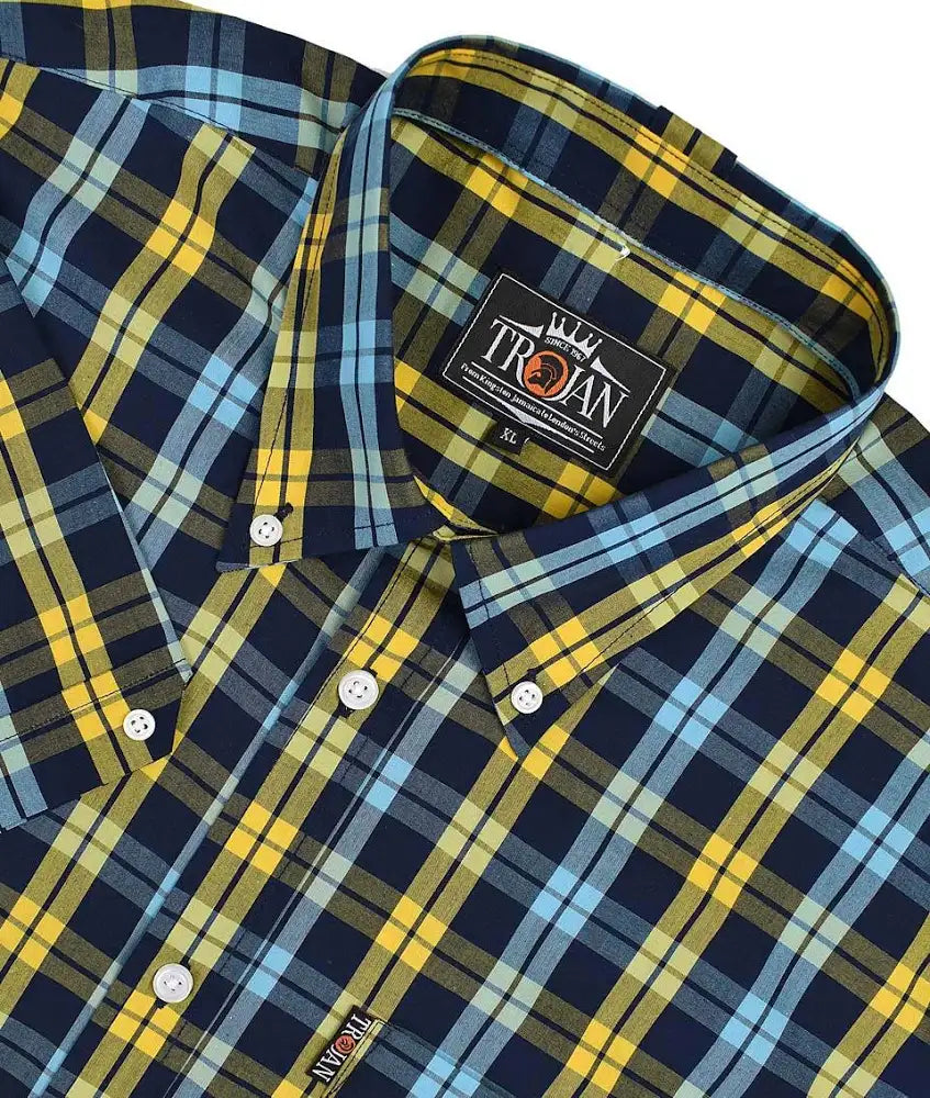 Trojan Check Shirt - Navy