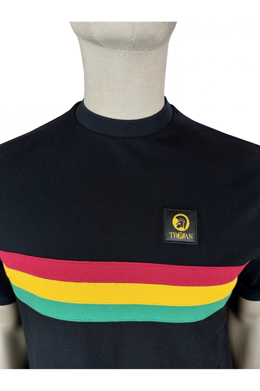 Retro Stripe Pique Tee - Black