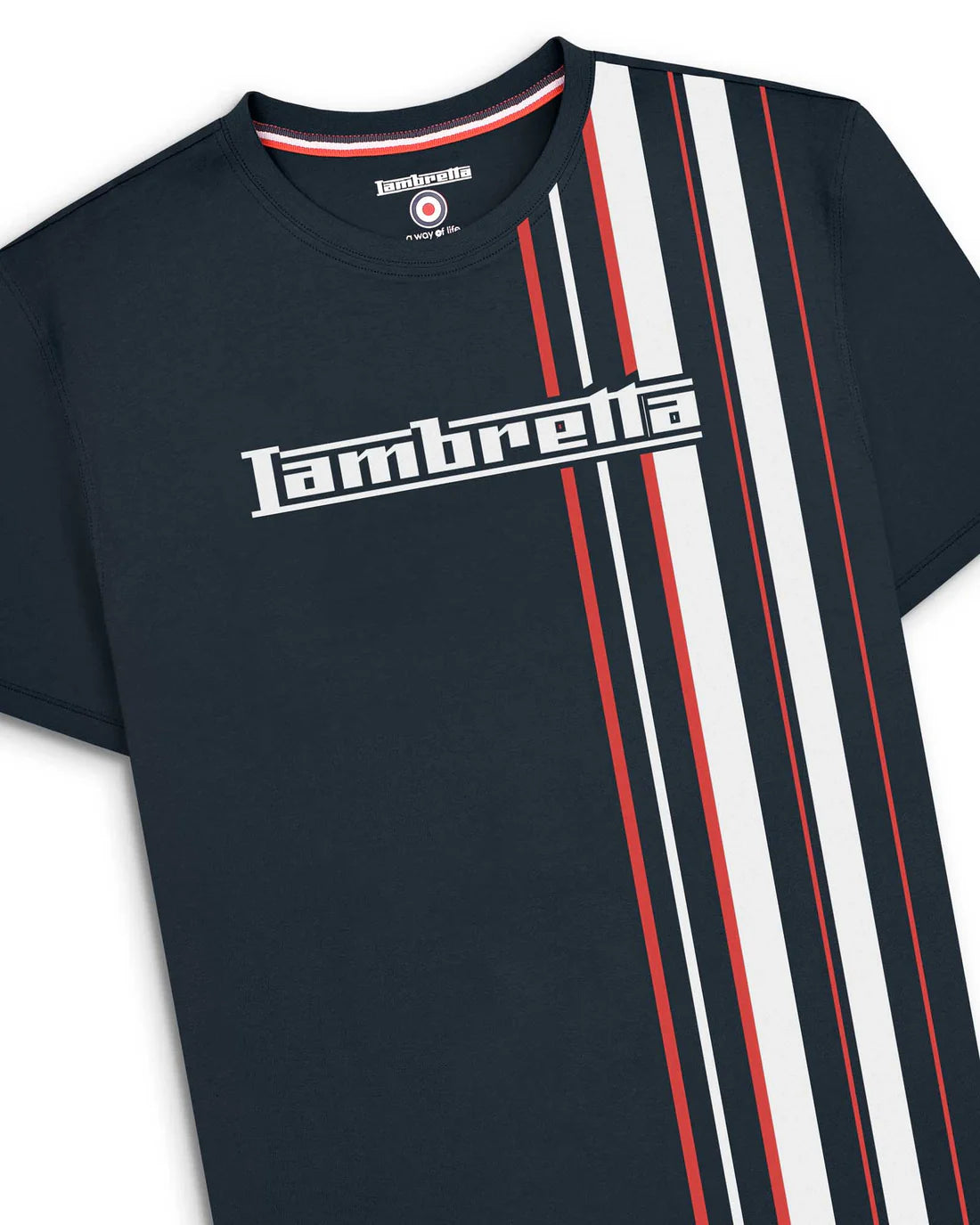 Racing Stripe - Navy White Red