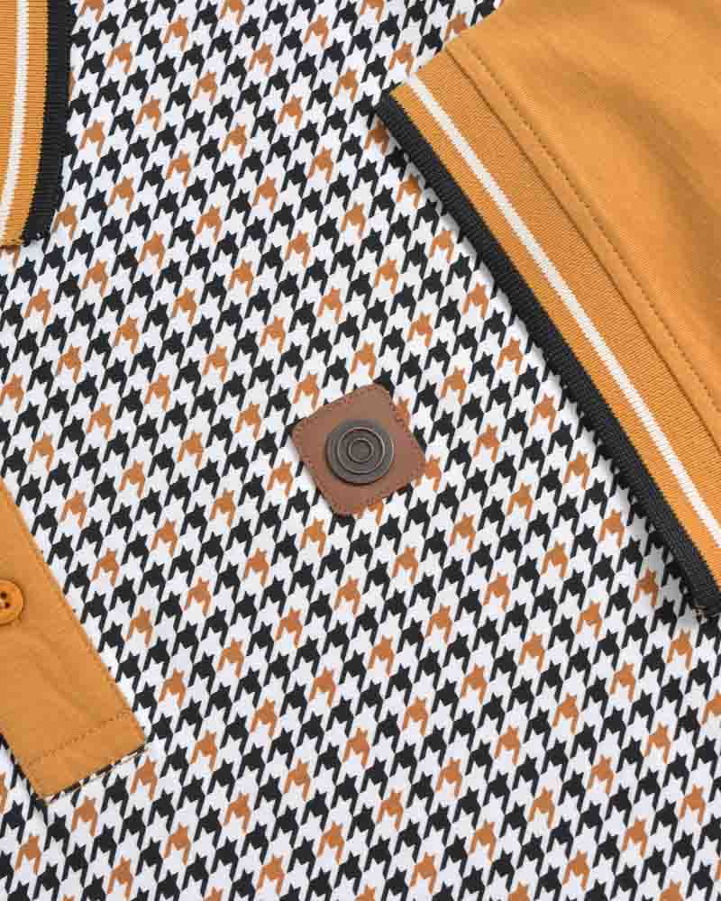 Houndstooth Polo - Mustard