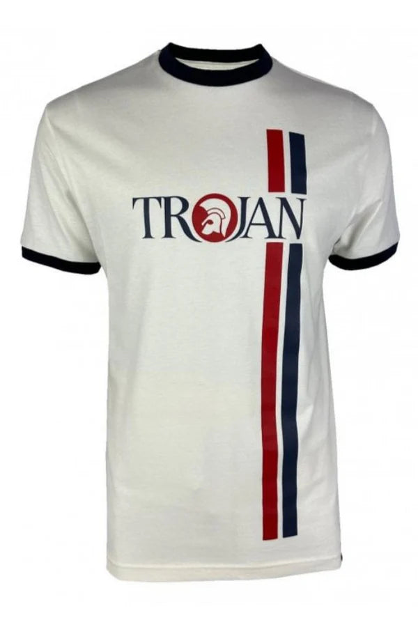 Twin Stripe Logo - Ecru