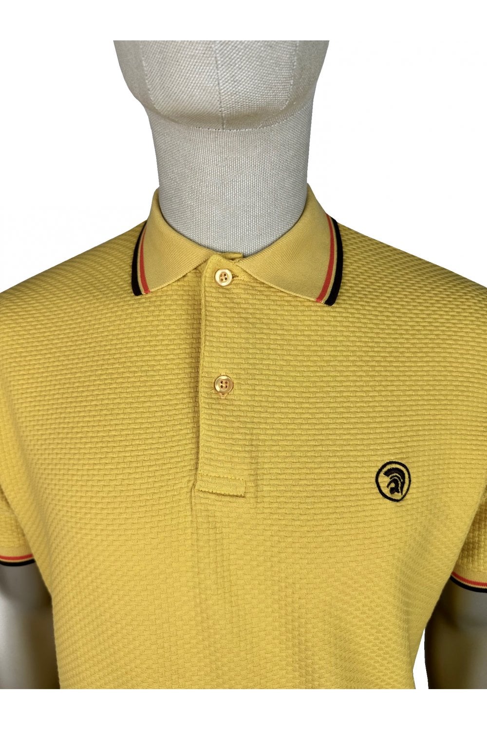 Twin Tipped Textured Polo - Mustard
