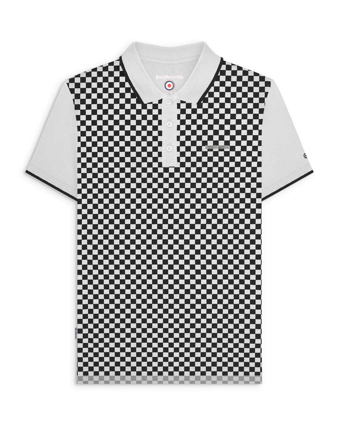 Two Tone AOP Polo - White