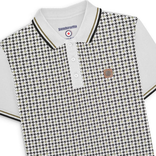 Houndstooth Polo - White