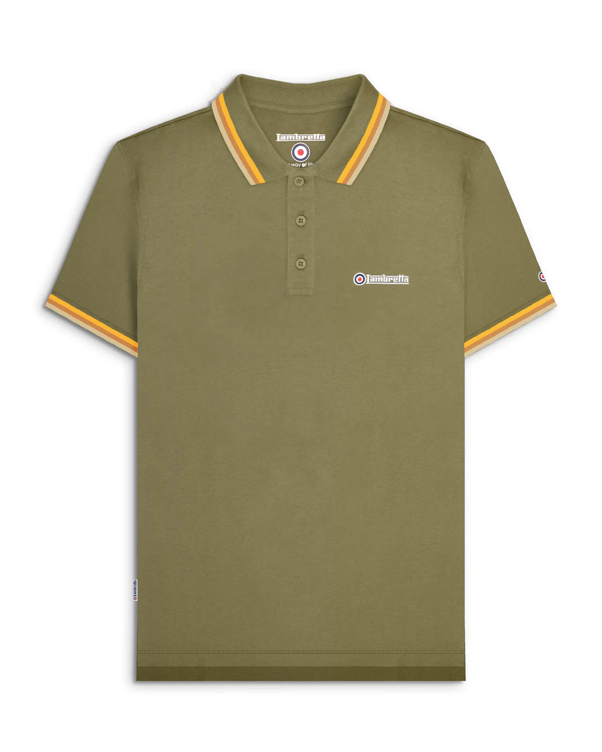 TRIPLE TIPPED POLO - KHAKI (GOLD/TOBACCO/CREAM) SS1650