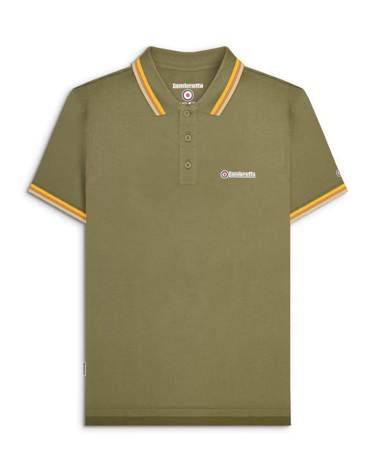 TRIPLE TIPPED POLO - KHAKI (GOLD/TOBACCO/CREAM) SS1650