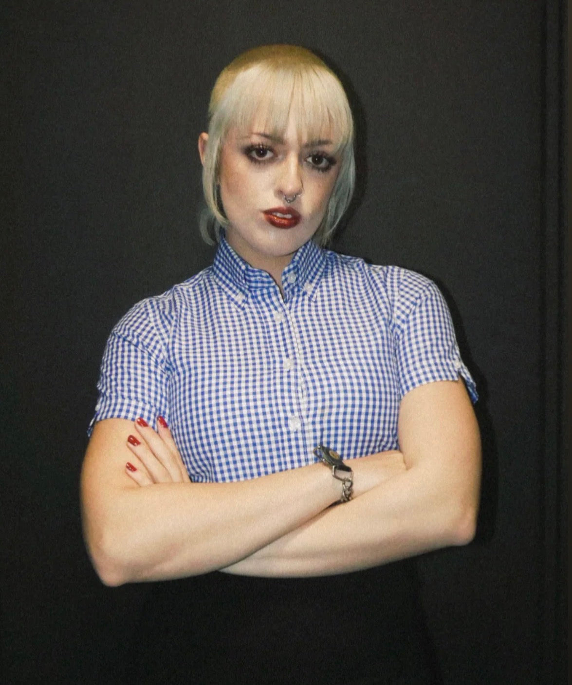 Relco Ladies Gingham Shirt - Blue