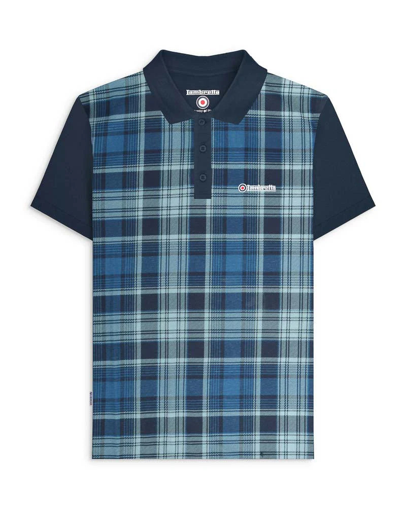 Check print polo - Navy