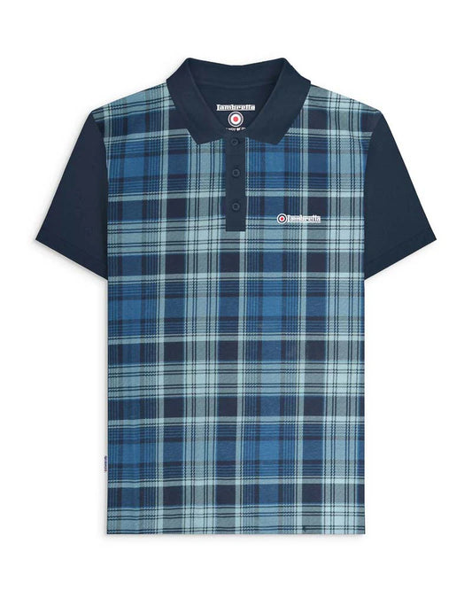 Check print polo - Navy