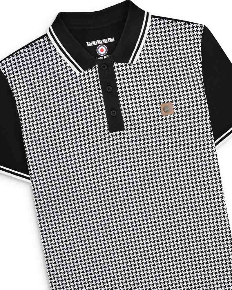Houndstooth Polo - Black/White