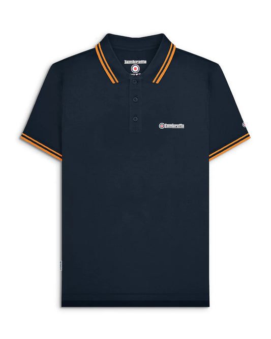 Twin Tipped Polo Dark Navy (tan tip)
