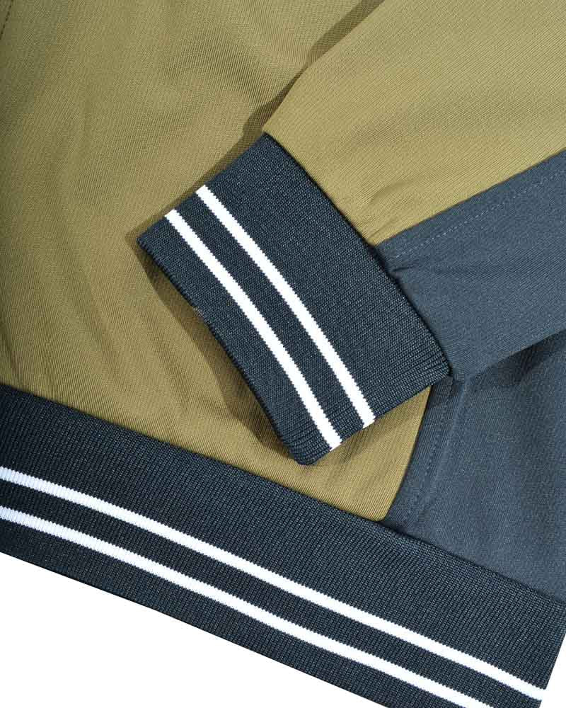 Vintage Track Top - Khaki / Dark Navy / White